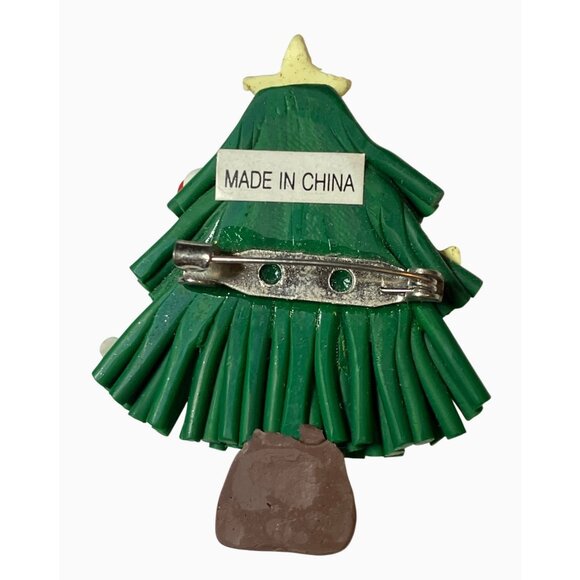 Christmas Tree Brooch Pin With Candy & Stars Design - Picture 10 of 10